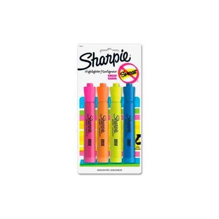 Sanford Sharpie Accent Tank Highlighter, Nontoxic, Chisel Tip, Yellow/Orange/Blue/Pink Ink, 4/Pack 25174PP